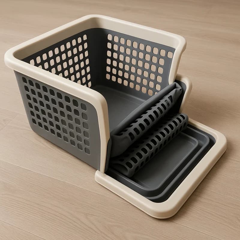 Self-Folding Laundry Basket